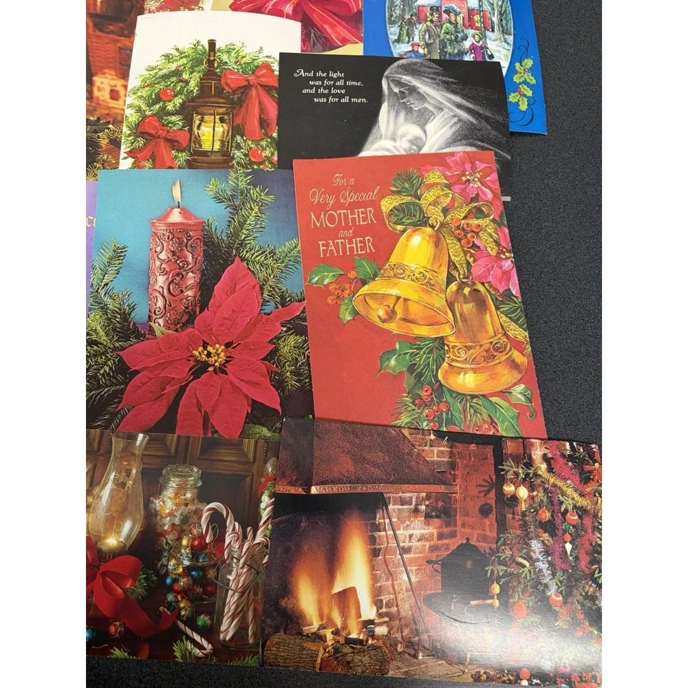 Vintage Christmas Cards Fronts ONLY Traditional Scrapbooking Decoupage Lot 50+